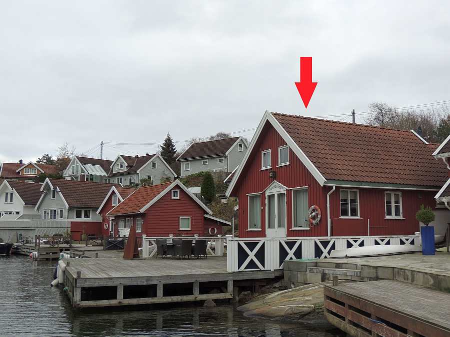 Ferienhaus Grundevågen  auf der Insel Flekkerøy bei Kristiansand - perfekte Lage direkt am Wasser